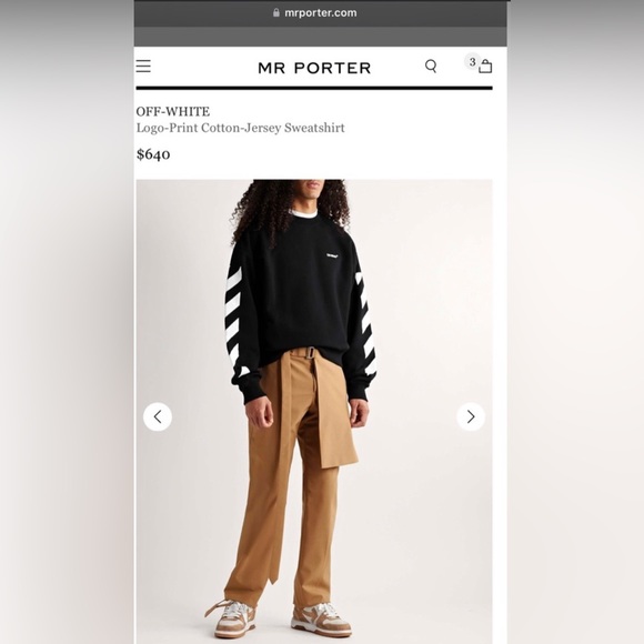 Off White Logo-Print Cotton-Jersey Sweatshirt M&L - Picture 12 of 12